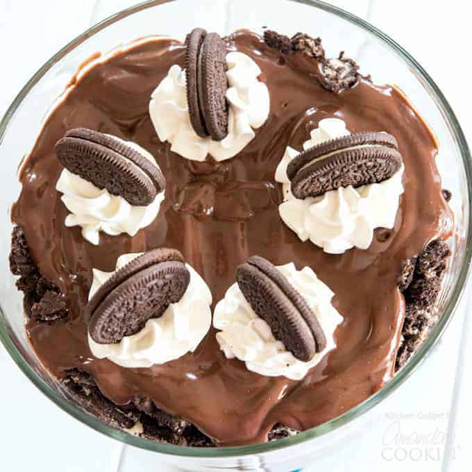 Chocolate Lasagna Trifle overhead shot