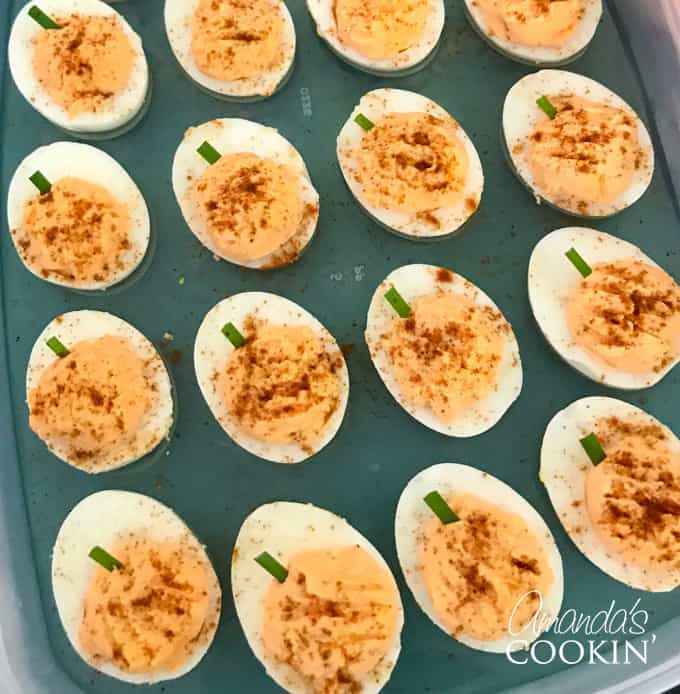 pumpkin deviled eggs