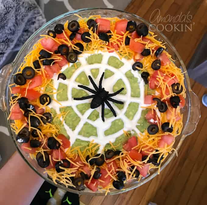 spider web taco dip