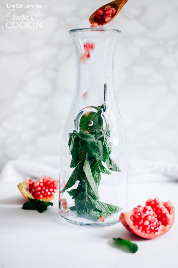 Holiday Detox Drink: fresh mint sprigs