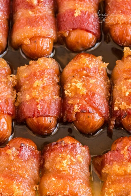 Bacon Wrapped Little Smokies Recipe - Amanda's Cookin'