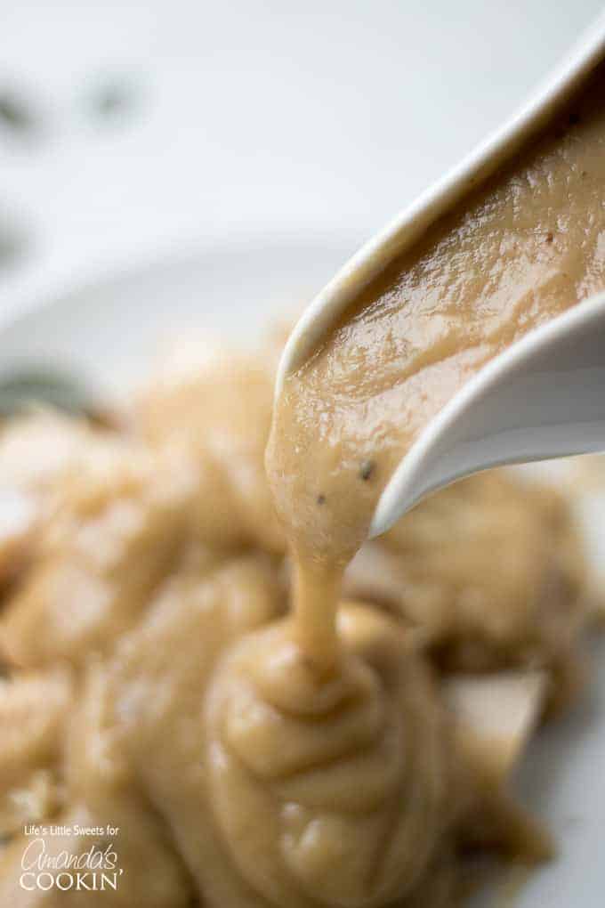 Thick and savory homemade turkey gravy