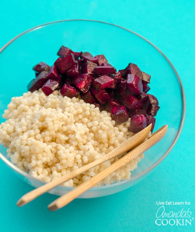 couscous and beets in bowl