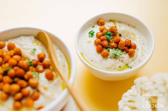 cauliflower soup in a bowl