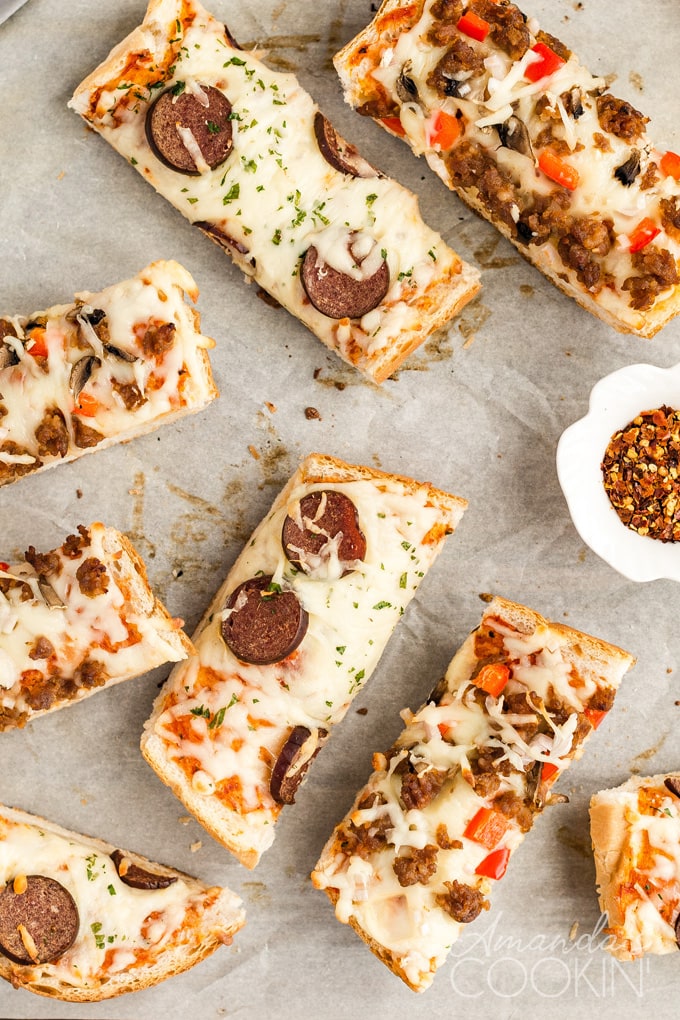 slices of french bread pizza