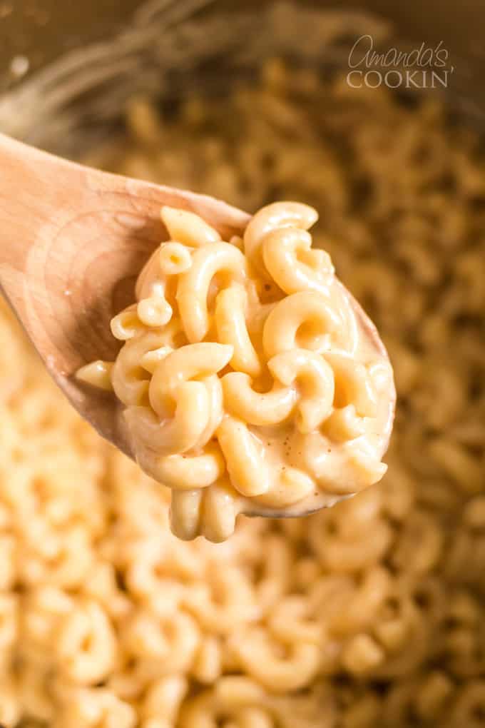 Spoonful of Instant Pot mac and cheese