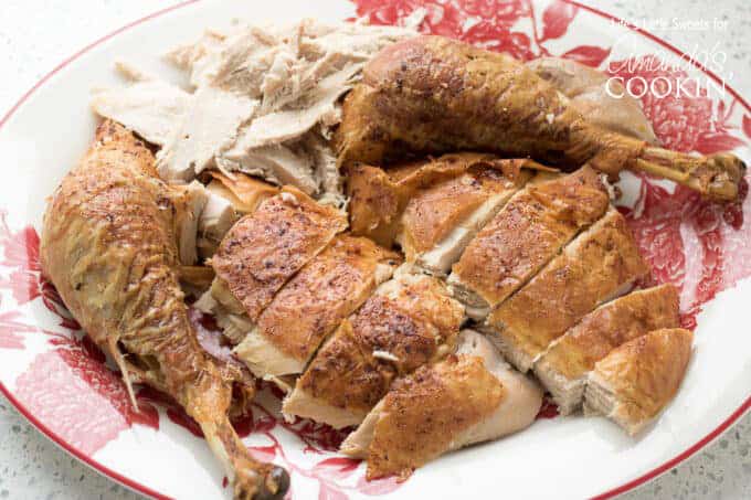 Sliced roasted turkey
