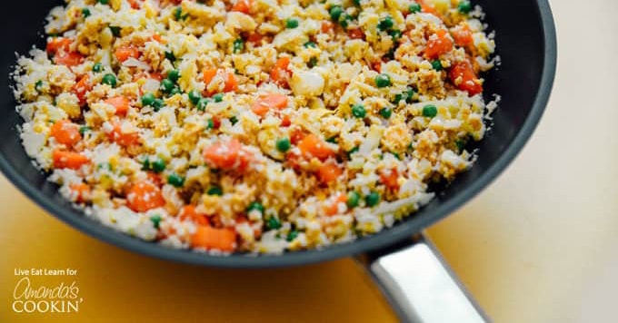 This Cauliflower Fried Rice is a delicious, low carb alternative to traditional fried rice (and with