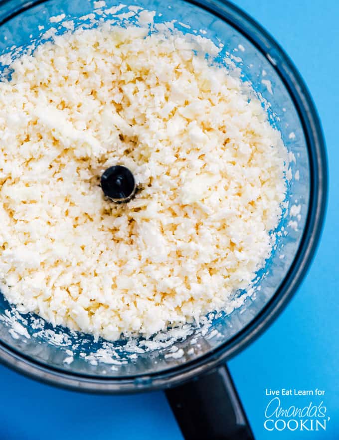 Blitzing cauliflower in food processor