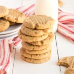 stack of homemade peanut butter cookies