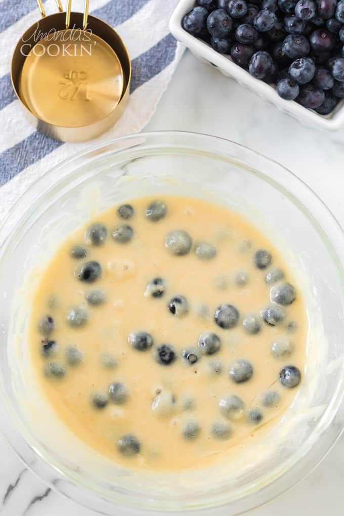 add blueberries to the batter