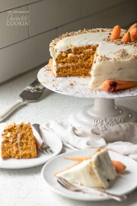 Carrot Cake with Cream Cheese Frosting- Amanda's Cookin'