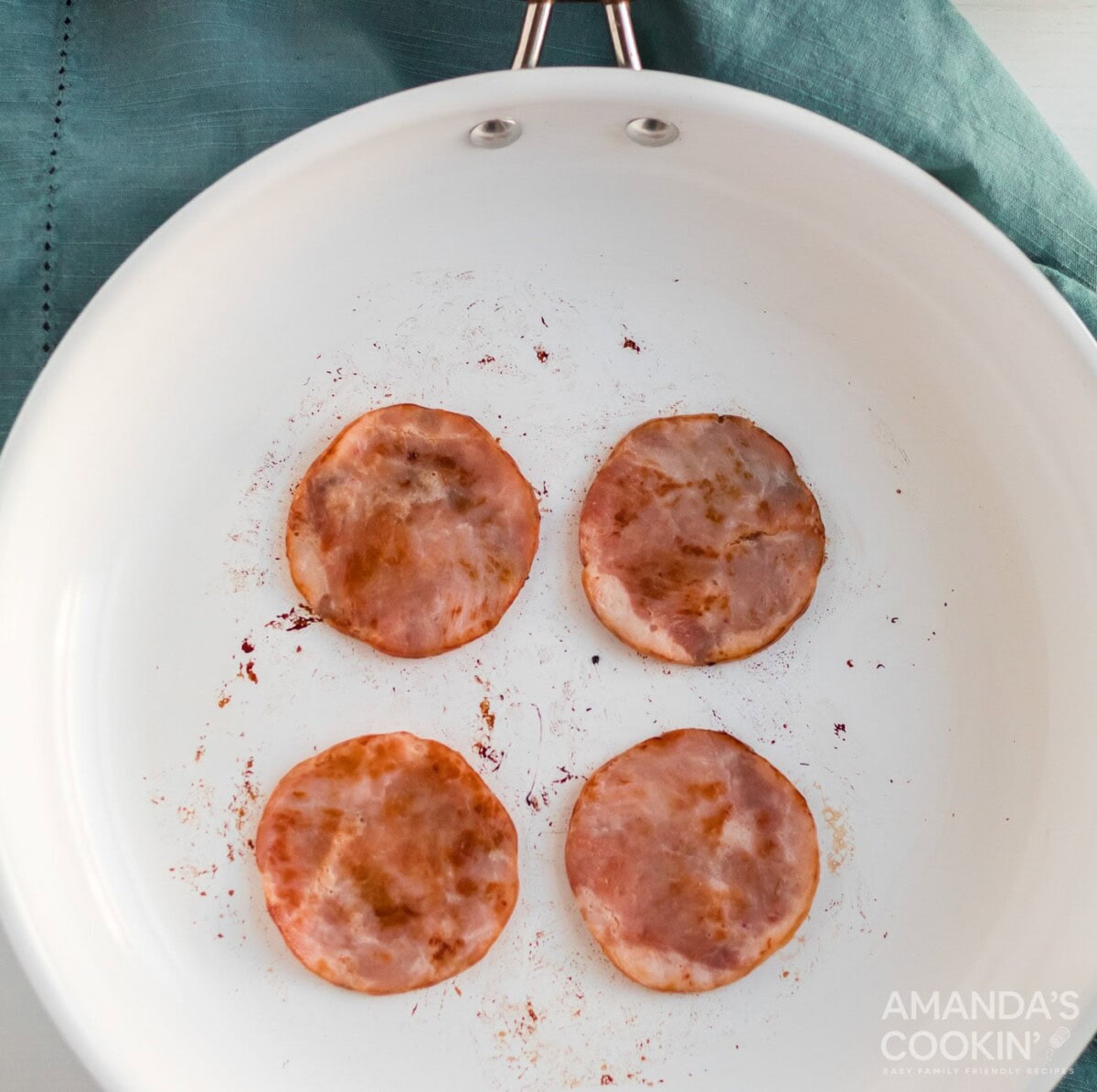 canadian bacon in skillet