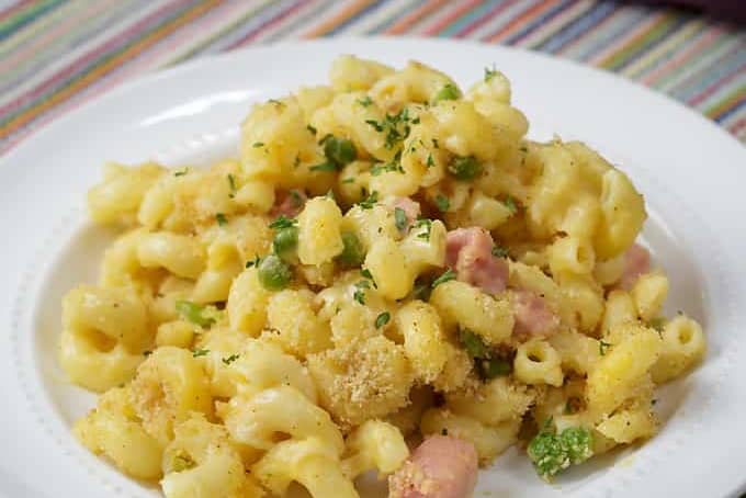 mac and cheese casserole with ham