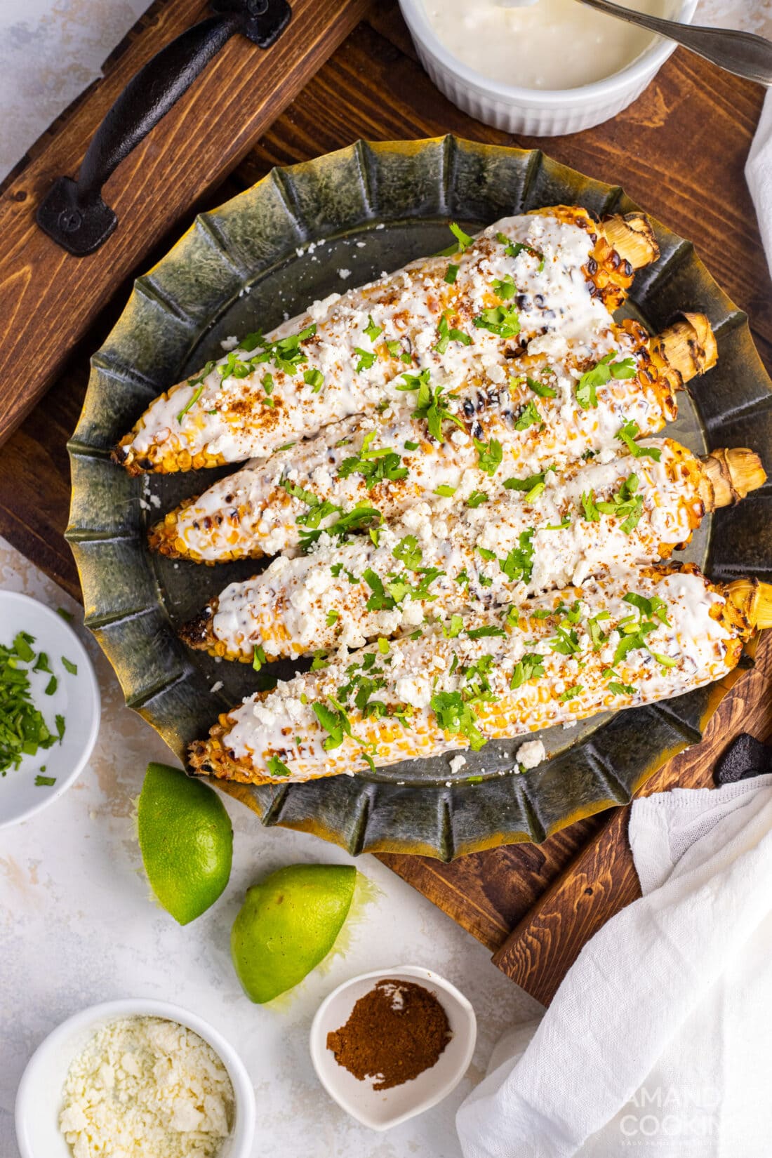 mexican street corn on a plate