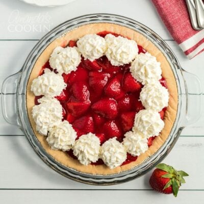 strawberry pie - overhead shot
