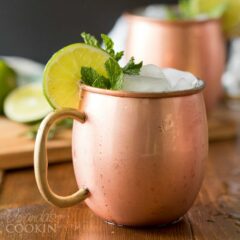 frosty copper mug of moscow mule