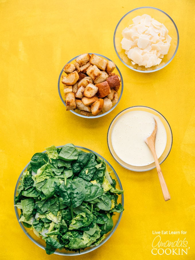 ingredients for Caesar salad