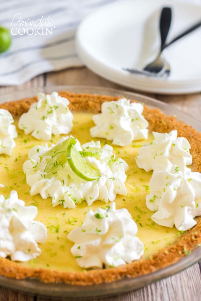 close up of key lime pie