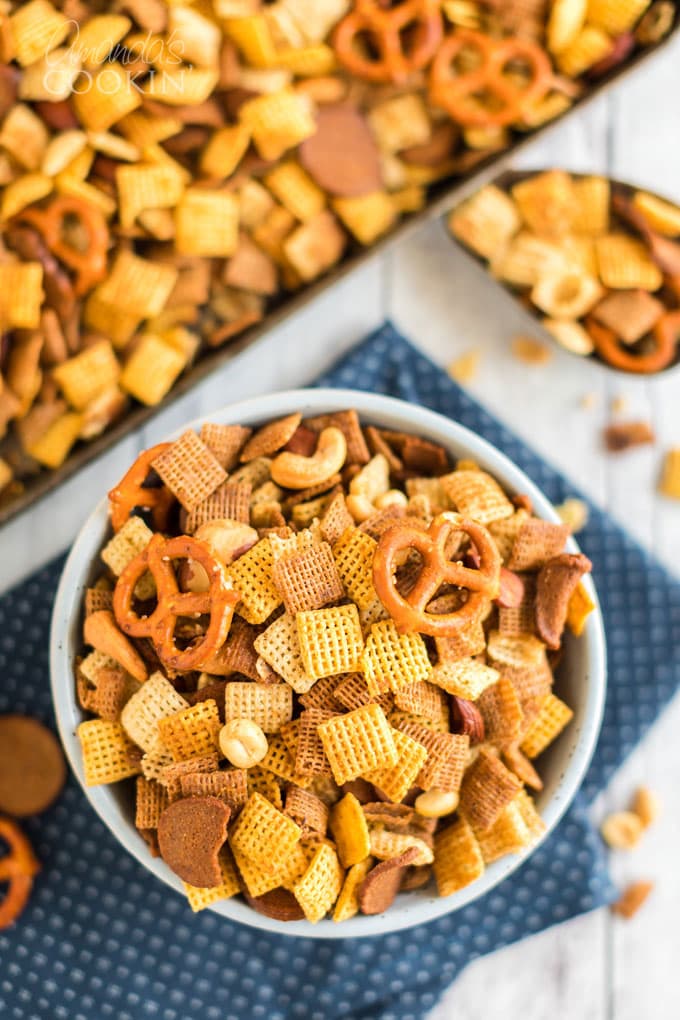 bowl of chex mix