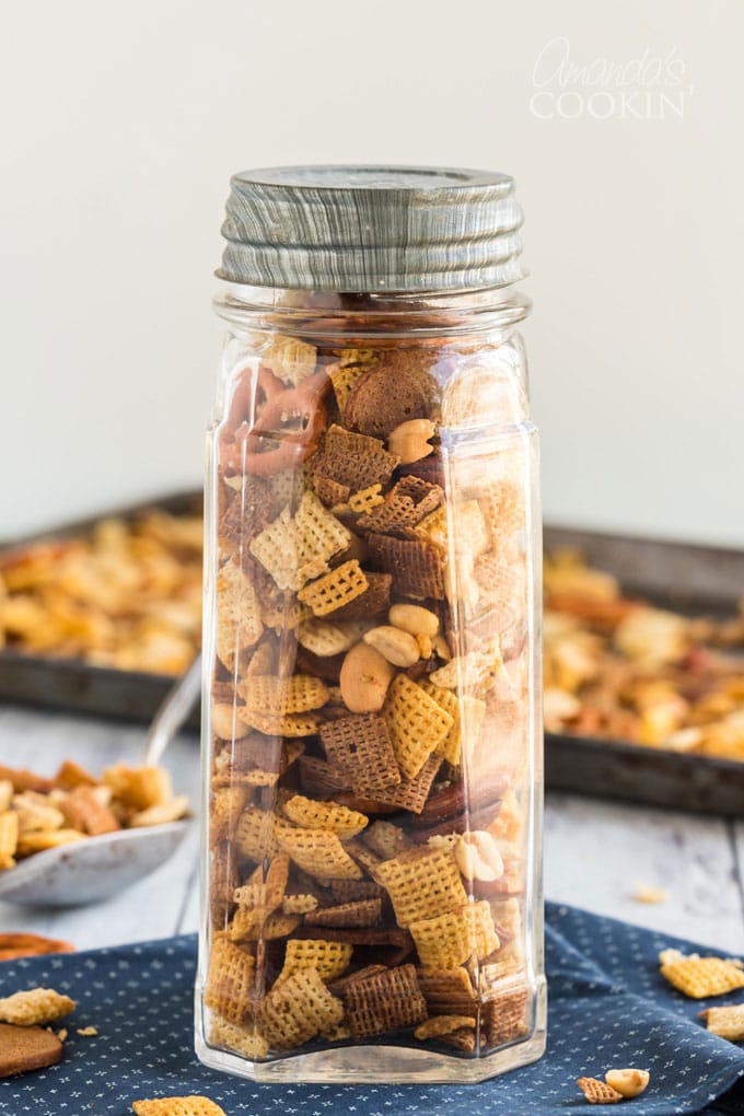 chex mix in a jar