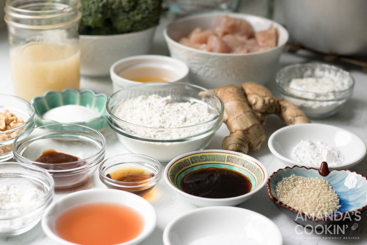 ingredients for making sesame chicken
