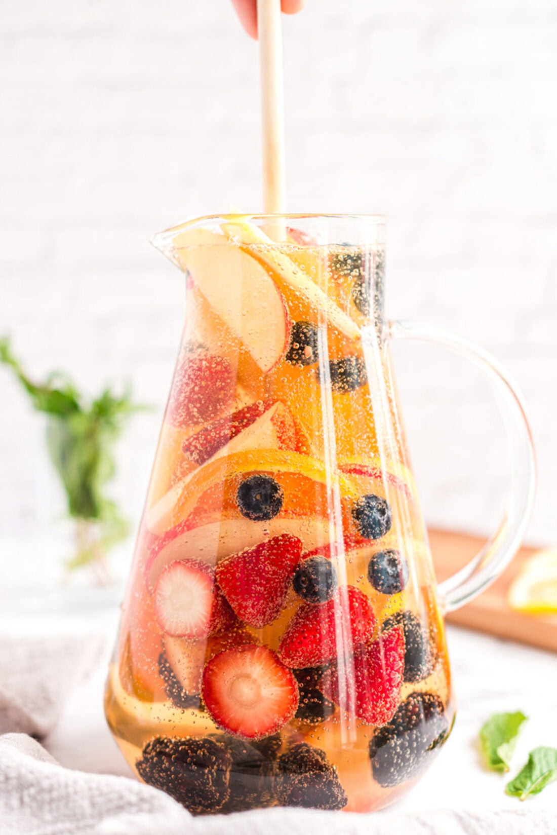 pitcher of white sangria