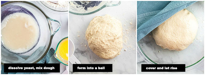 steps of making bread dough