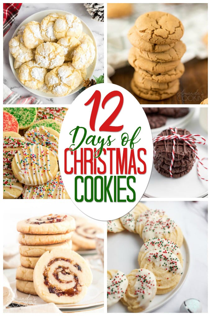 collage for 12 days of christmas cookies