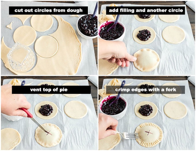 illustrated steps for making mini pies