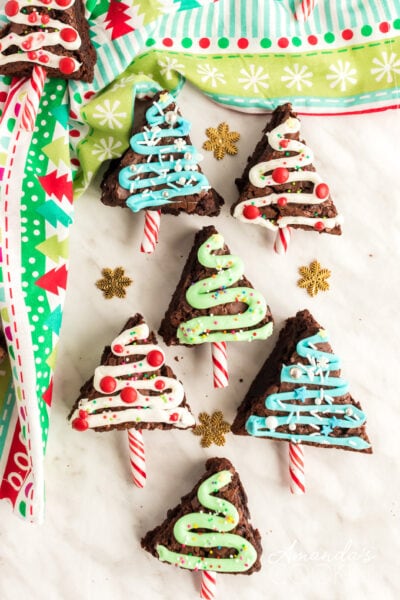 Christmas Tree Brownies Recipe - Amanda's Cookin'