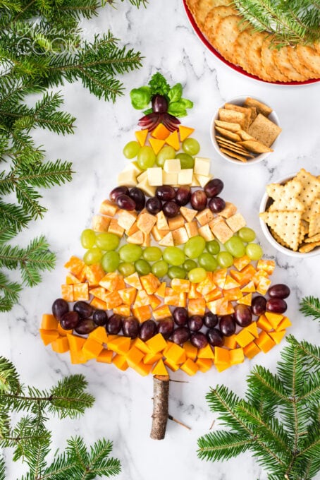 Christmas Tree Cheese Platter Recipe - Amanda's Cookin'