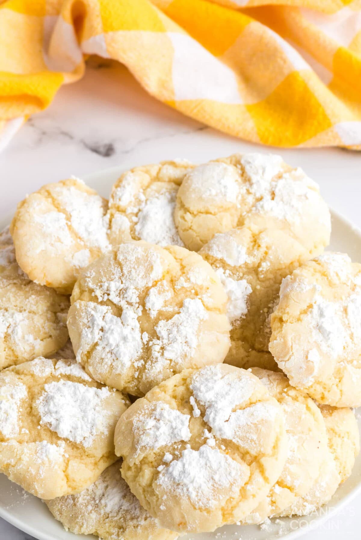orange crinkle cookies on a plate