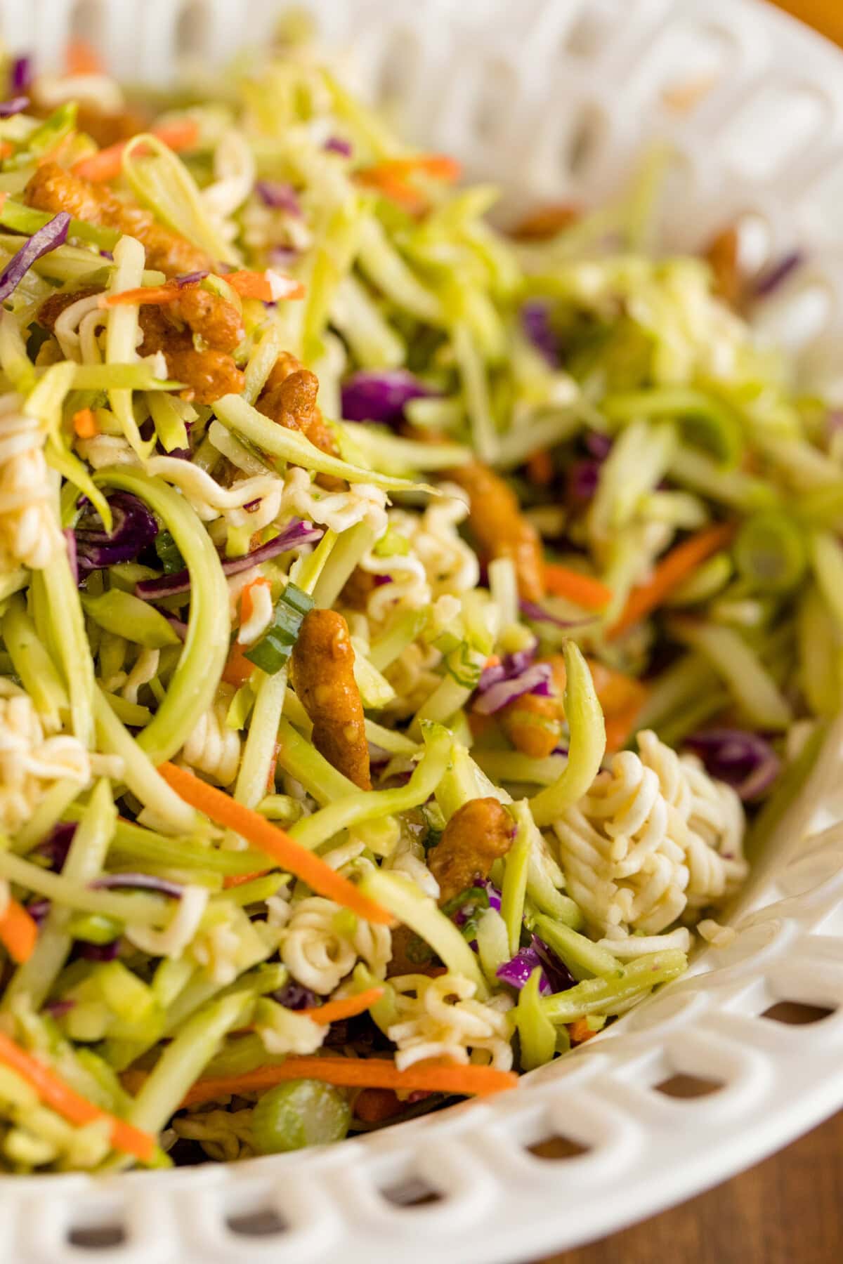 close up Asian Broccoli Slaw