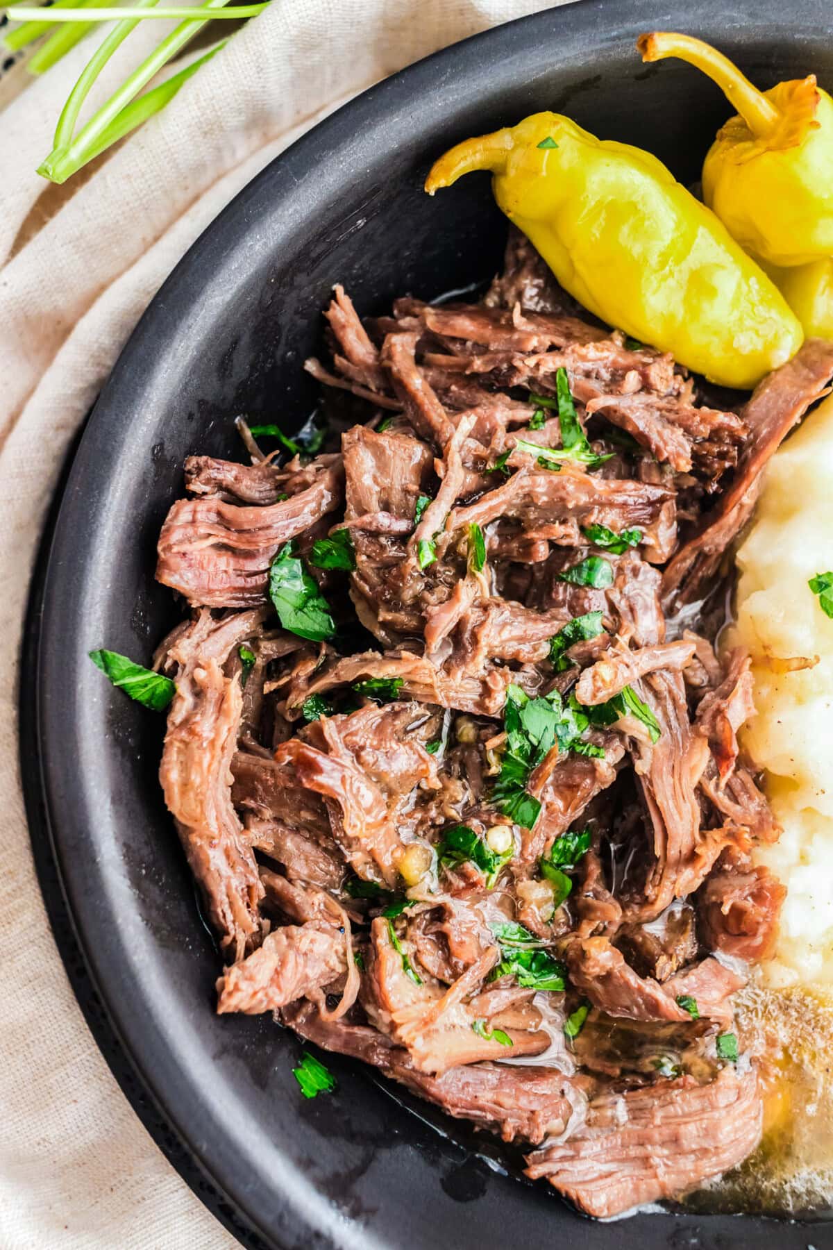 bowl of Mississippi Pot Roast