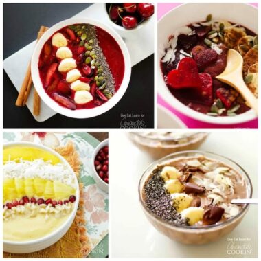 photos of different smoothie bowls