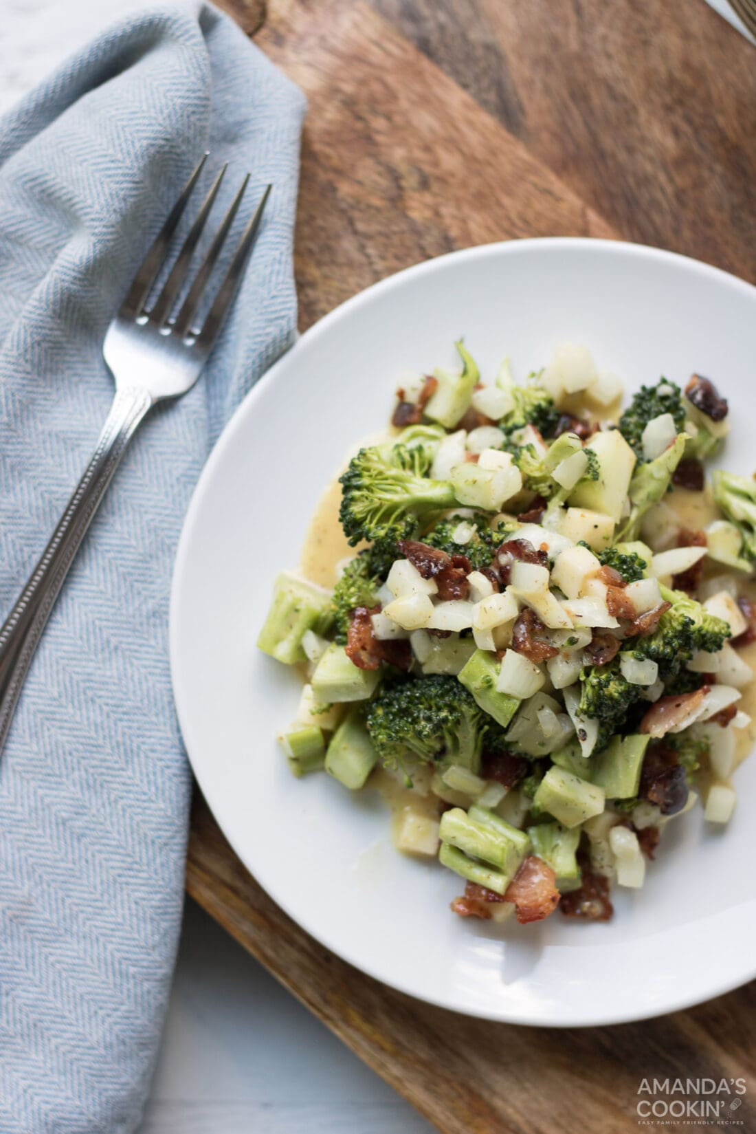 plate of broccoli salad