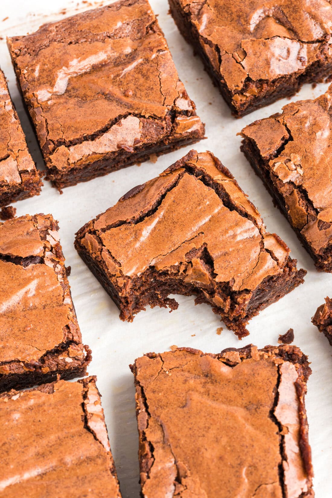 fudge brownie with a bite out of it