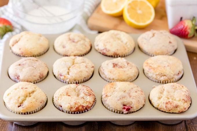 baked muffins in pan