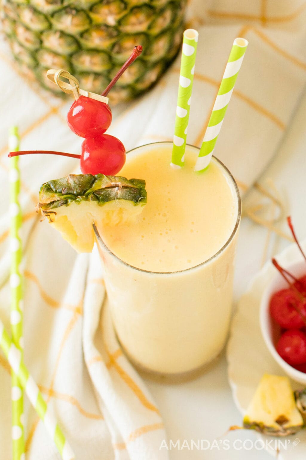 Pineapple Rum Slush - Amanda's Cookin' - Cocktails