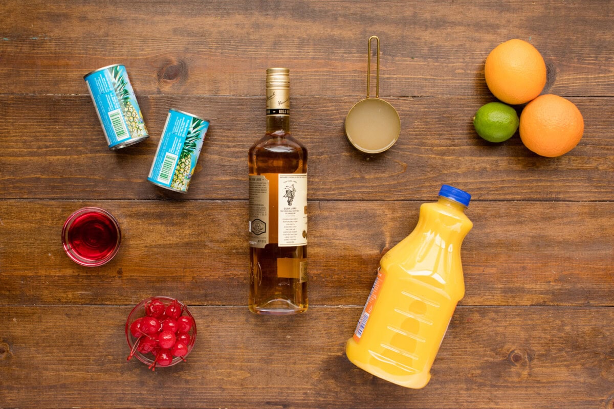 ingredients for rum punch