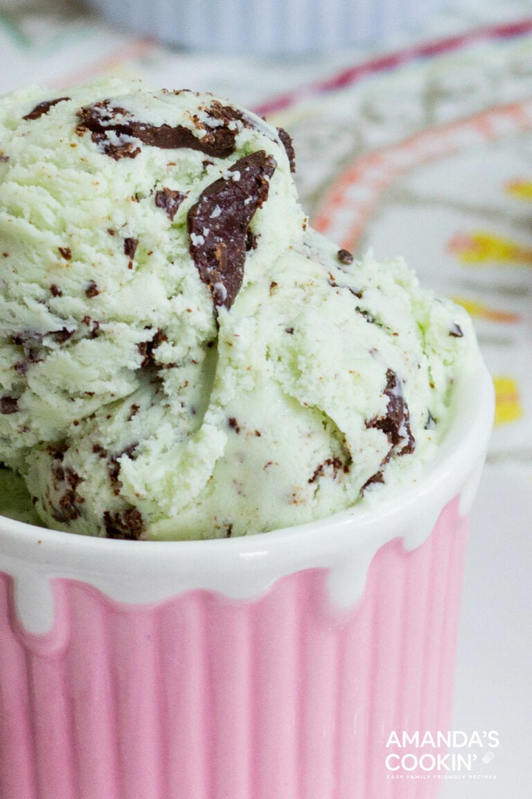 Mint Chocolate Chip Ice Cream dreamy, creamy, mint ice cream!