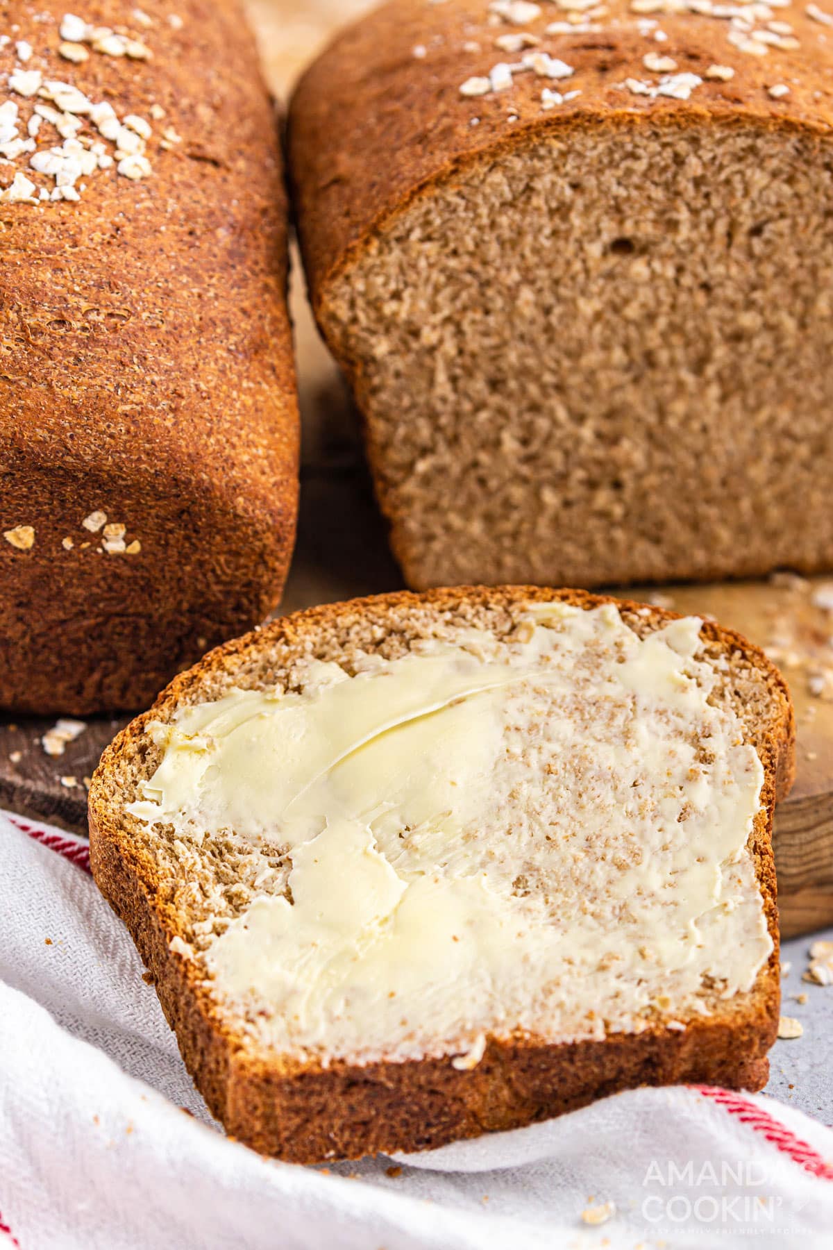 slice of multigrain bread with butter