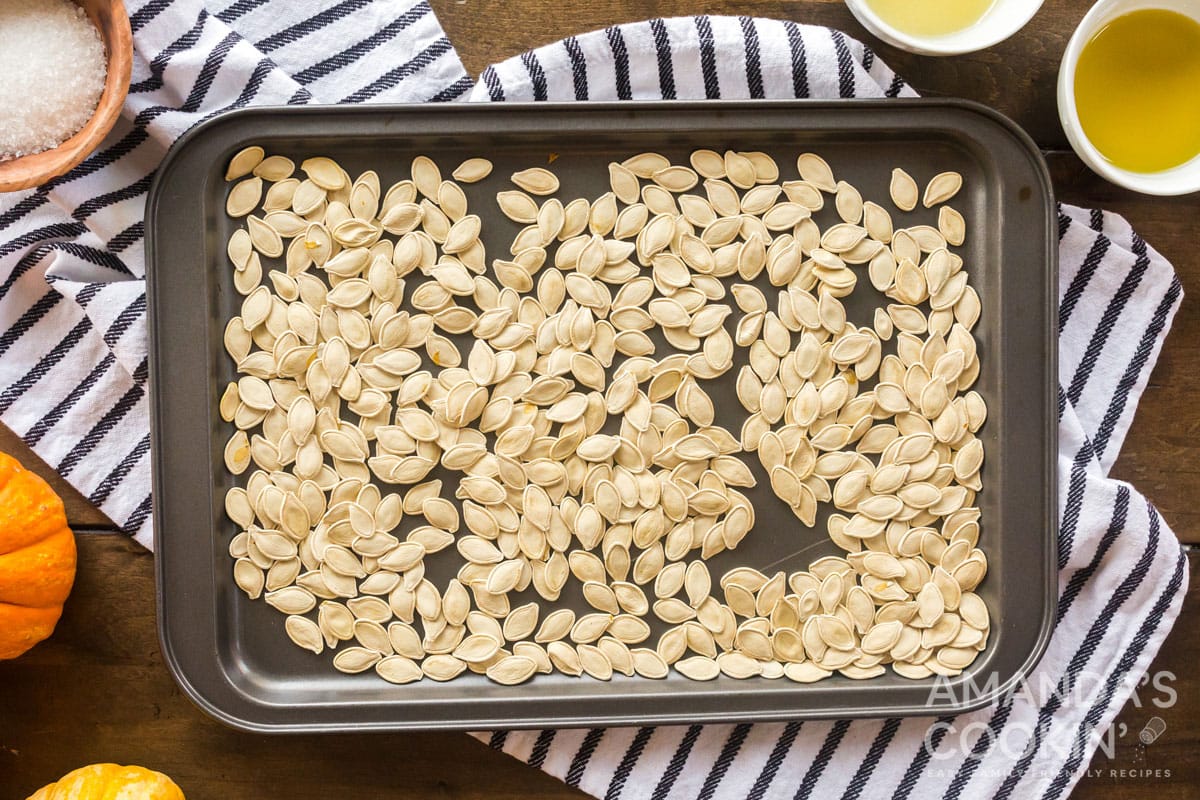 pumpkin seeds that have dried overnight
