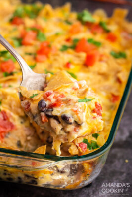 Mexican Chicken Casserole - Amanda's Cookin' - Casseroles