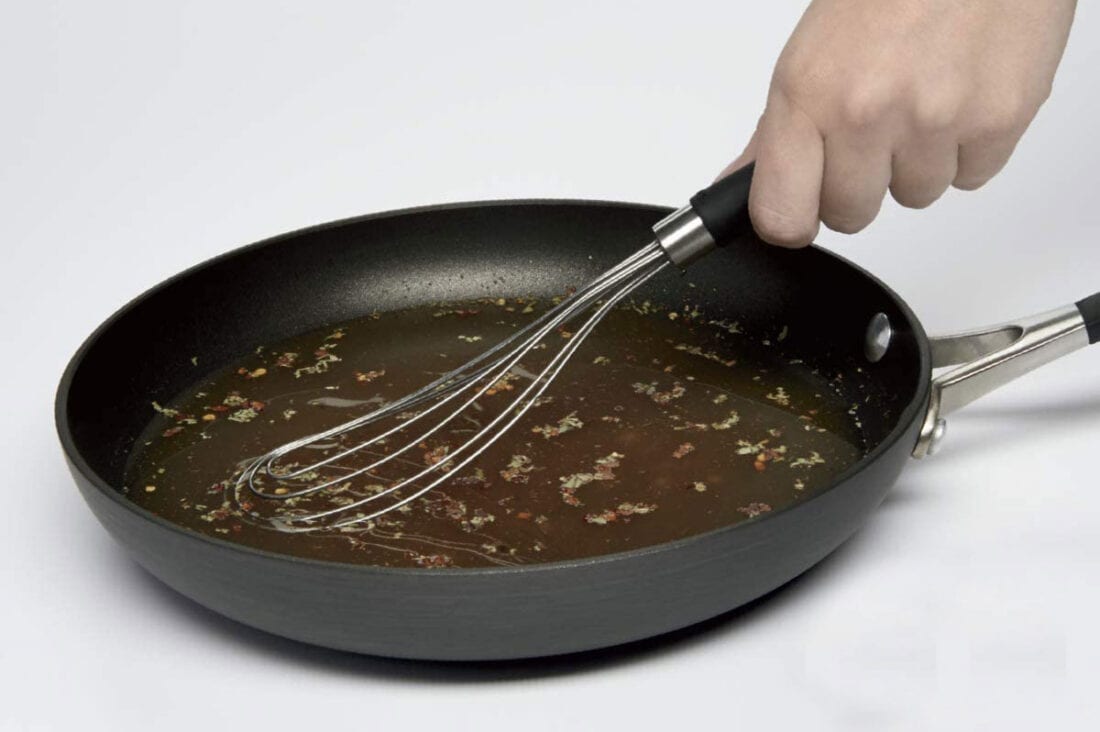 whisk in frying pan