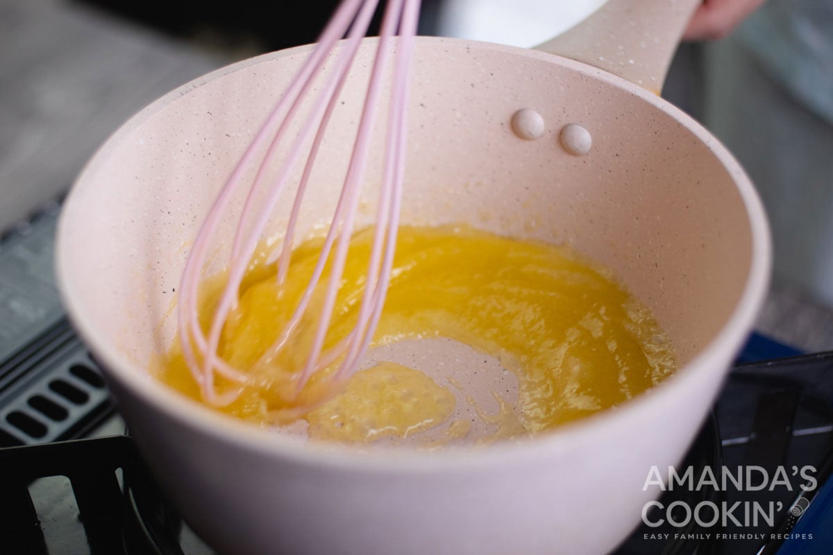 whisking butter and flour