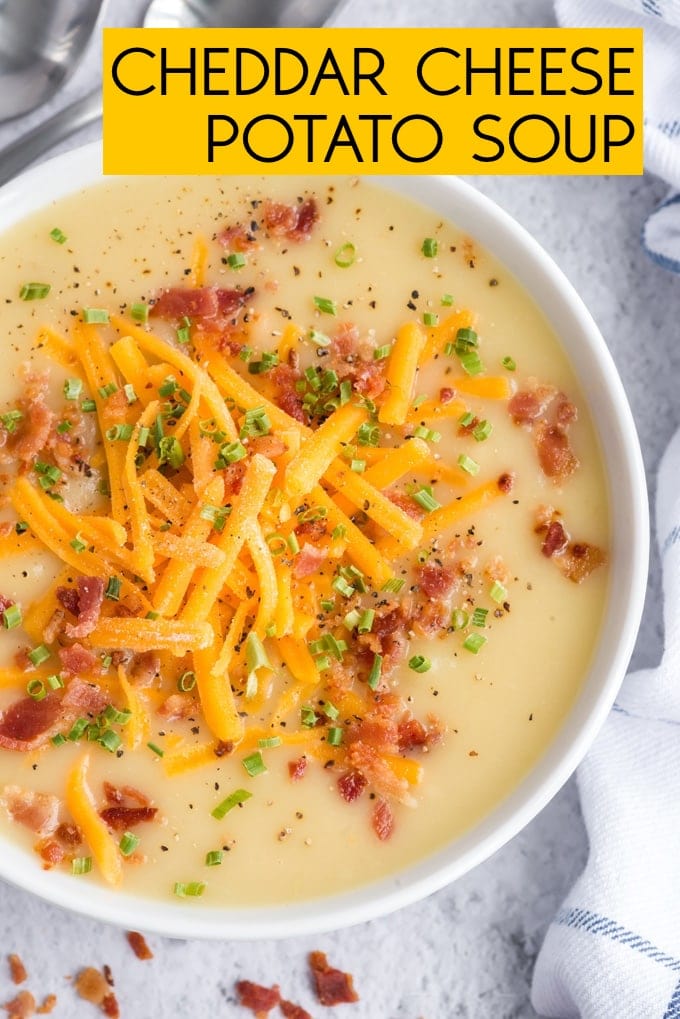 Cheddar Cheese Potato Soup Recipe - Amanda's Cookin' - Soup