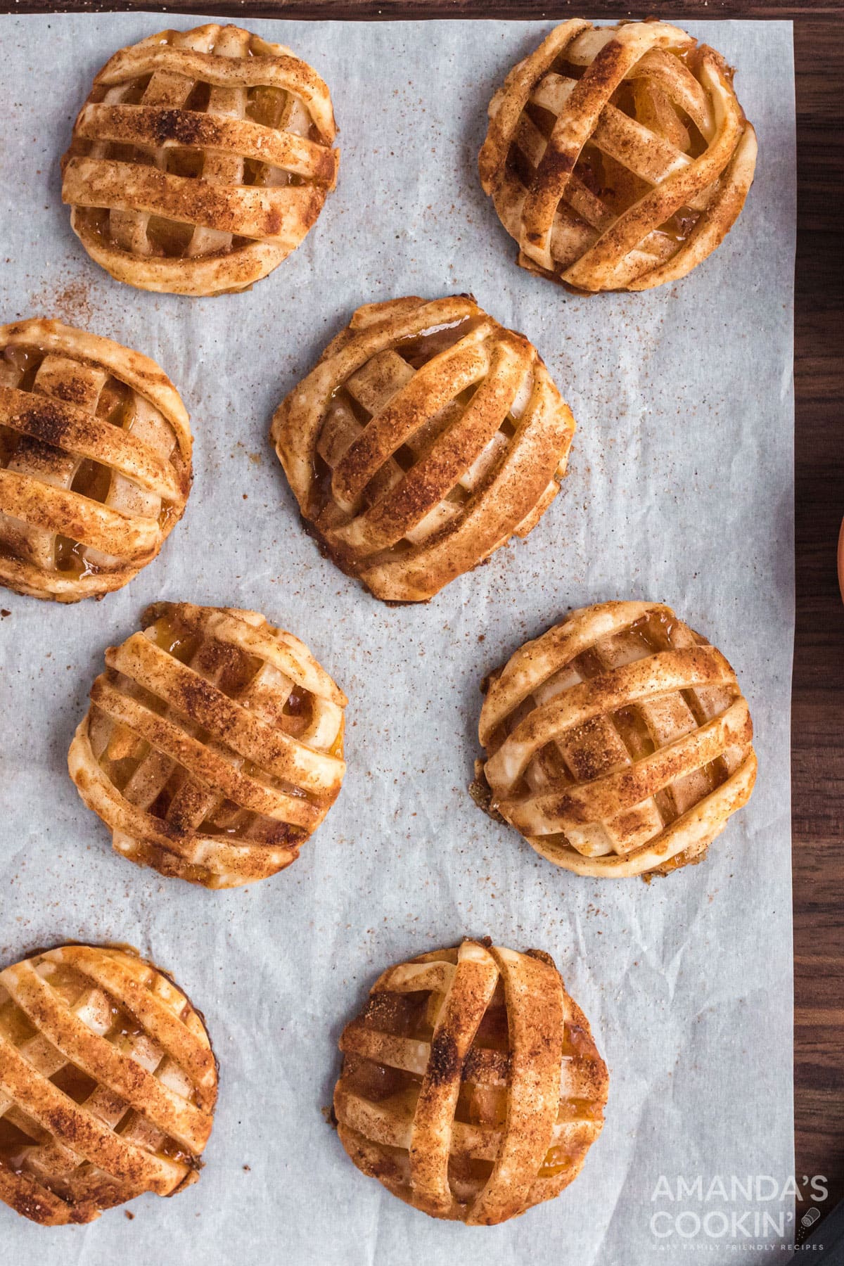 APPLE PIE COOKIES ON PARCHMENT PAPER