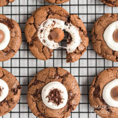 hot cocoa cookie pulled apart